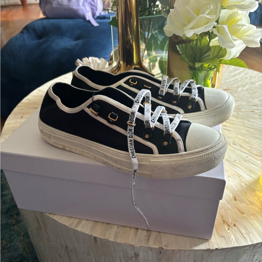 Dior Black and White Canvas Sneakers